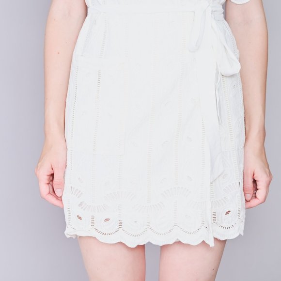 TULAROSA White Rocky Wrap Eyelet Mini Dress - Picture 6 of 7
